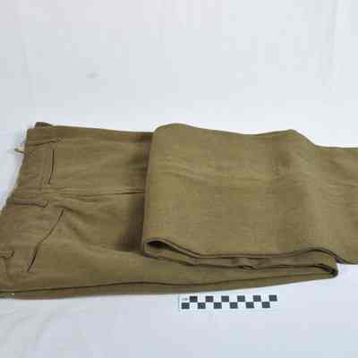 World War II olive drab brown heavy winter uniform pants