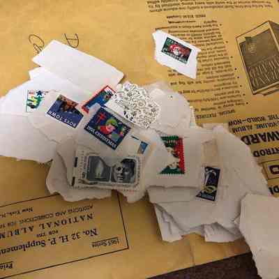 Mint stamps in envelope