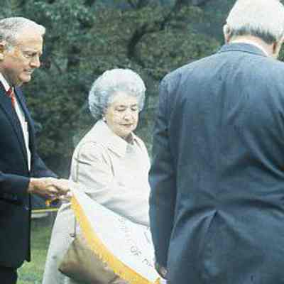 John Wilson, Charles Freeland, Audrey Eagle, John Marsh unveil marker