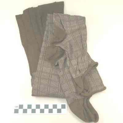 Checked thigh length stockings