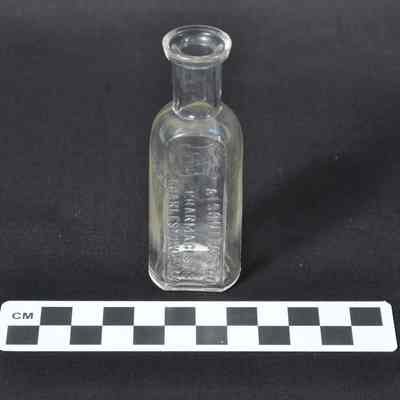 Clear glass pharmacy bottle