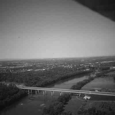 Aerial view of I-81 bridge from Berkeley County across the Potomac