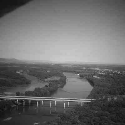Aerial view of the Potomac River showing I-81 at Williamsport