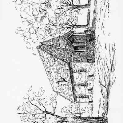 Halltown Memorial Chapel drawing by Betty Davis