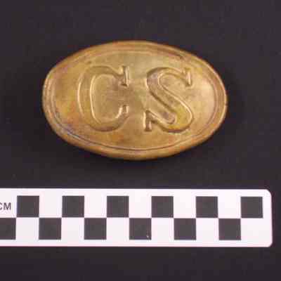 Oval brass belt buckle