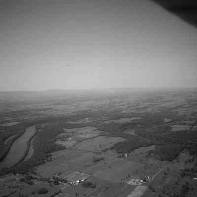 Aerial view of the Potomac River upstream above Williamsport