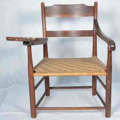 Writing chair with woven seat
