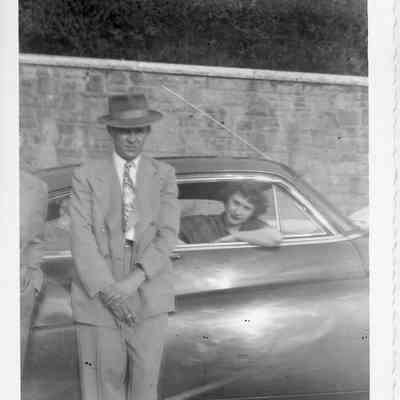 unidentified man & woman, WVU Homecoming - November 1950