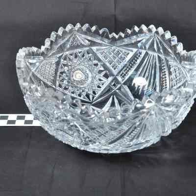 Cut glass serving bowl