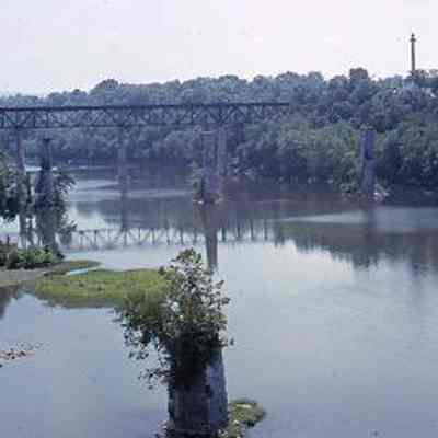 Norfolk and Western Railway Bridge over Potomac River & Rumsey Monument in background