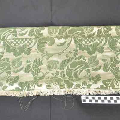 Two-tone green damask piece of material