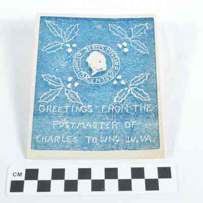 Hand carved linoleum block card