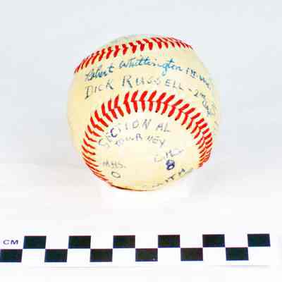 Regulation baseball from sectional tourney between Charles Town High School and Martinsburg High School baseball teams in 1948