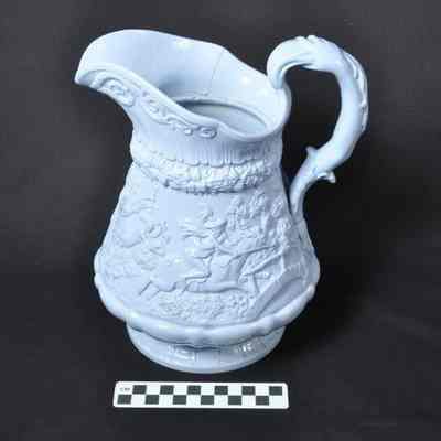 "Tam O'Shanter" blue pitcher