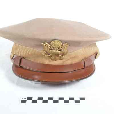 World War II khaki officer's service hat
