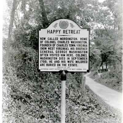 Historical marker at "Happy Retreat" erected in 1932