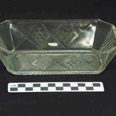 Clear pressed glass dish