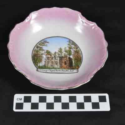 Small china bowl with pink rim
