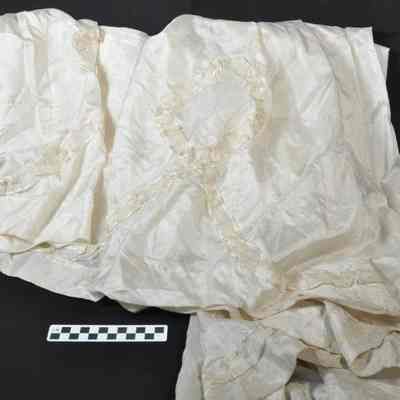 Handmade, cream wedding dress - skirt hemline