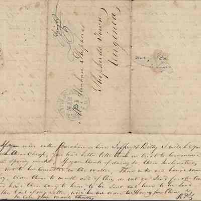 S-1-d Letter from Rezin to Abraham Shepherd, p 4, envelope