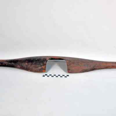 Carved wooden yoke for carrying water or milk