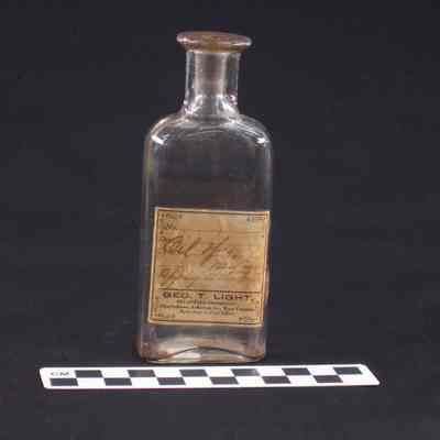 Clear glass pharmacy bottle