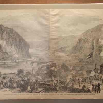Confederate Battery at Harper's Ferry, VA, Erected on the Heights Overlooking the Town, and Commanding the Railroad Bridge and Canal