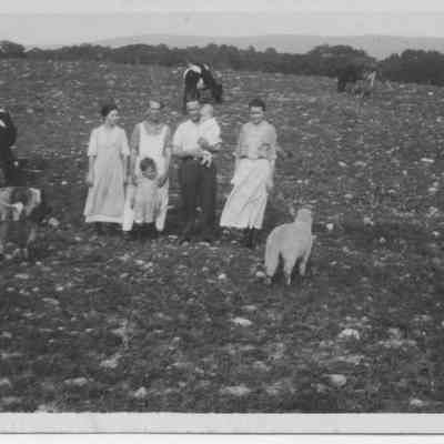 S. Milton, A. Milton, C. Milton, Frank Hill holding P. Milton, D. Milton