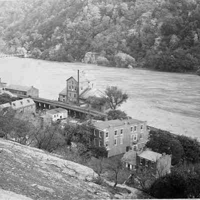 Harpers Ferry flood scene on the Shenandoah River