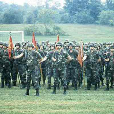 201st Field Artillery render salute with artillery pieces