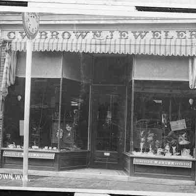 C. W. Brown Jeweler, Brown Bros confections, Main St