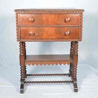 American mahogany Elizabethan Revival Cottage style and Gothic Revival style work table