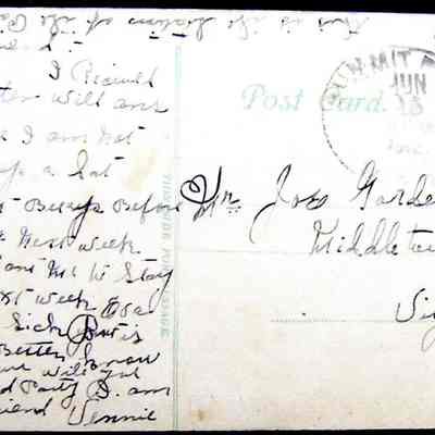 Verso of Summit Point Station postcard