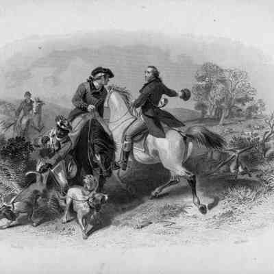 George Washington hunting with Lord Fairfax and his brother Col. Fairfax