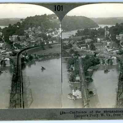 Confluence of the Shenandoah and Potomac Rivers, Harpers Ferry, W. Va. from "Heights of Maryland." (184)