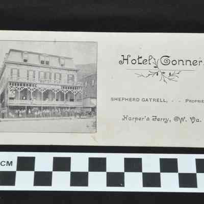 Advertising or business card for the Hotel Conner