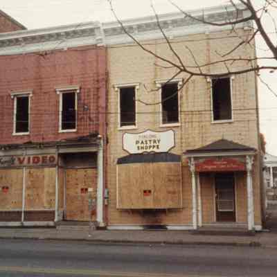 Furlong Pasty Shoppe and Family Video boarded up