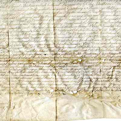 Land grant handwritten on parchment from Lord Fairfax