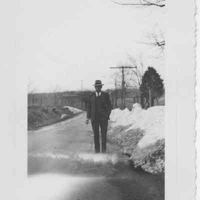 James Milton - in road in front of Milton home - c1948