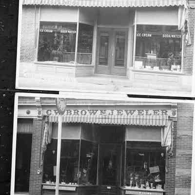 C. W. Brown Jeweler, Brown Bros confections, Main St