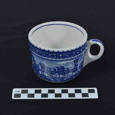 Blue and white china commemorative cup