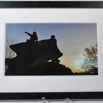 Two people at Jefferson Rock, Harpers Ferry