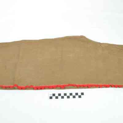 Olive brown cotton pants, part of a Native American children's costume