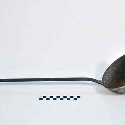 Metal ladle with large bowl