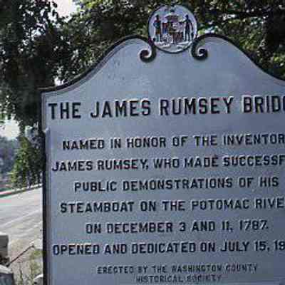 Historical marker for the James Rumsey Bridge