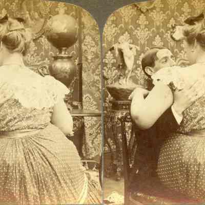 Stereograph of a man and a woman
