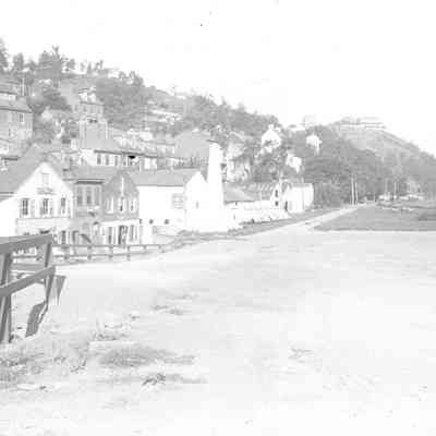 View of lower town Harpers Ferry from the old armory grounds