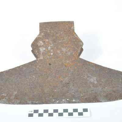 Iron broadax used for hewing logs