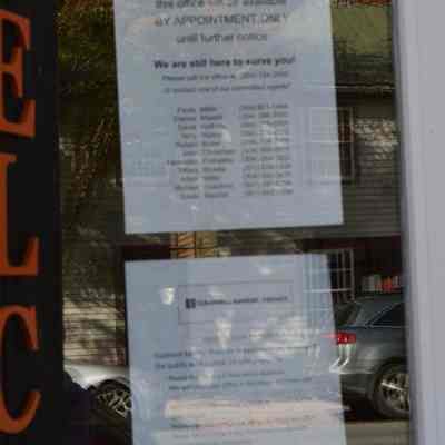 Pandemic signs at Coldwell Banker