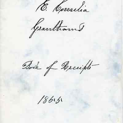 E. Cornelia Grantham Book of Receipts, 1855